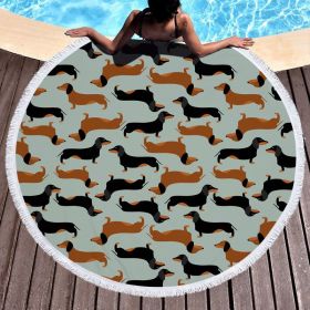 Round printed beach towel