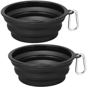 2pcs Collapsible Dog Bowl, Food Grade Silicone BPA Free, Foldable Expandable Cup Dish for Pet Cat Food Water Feeding Portable Travel Bowl RT